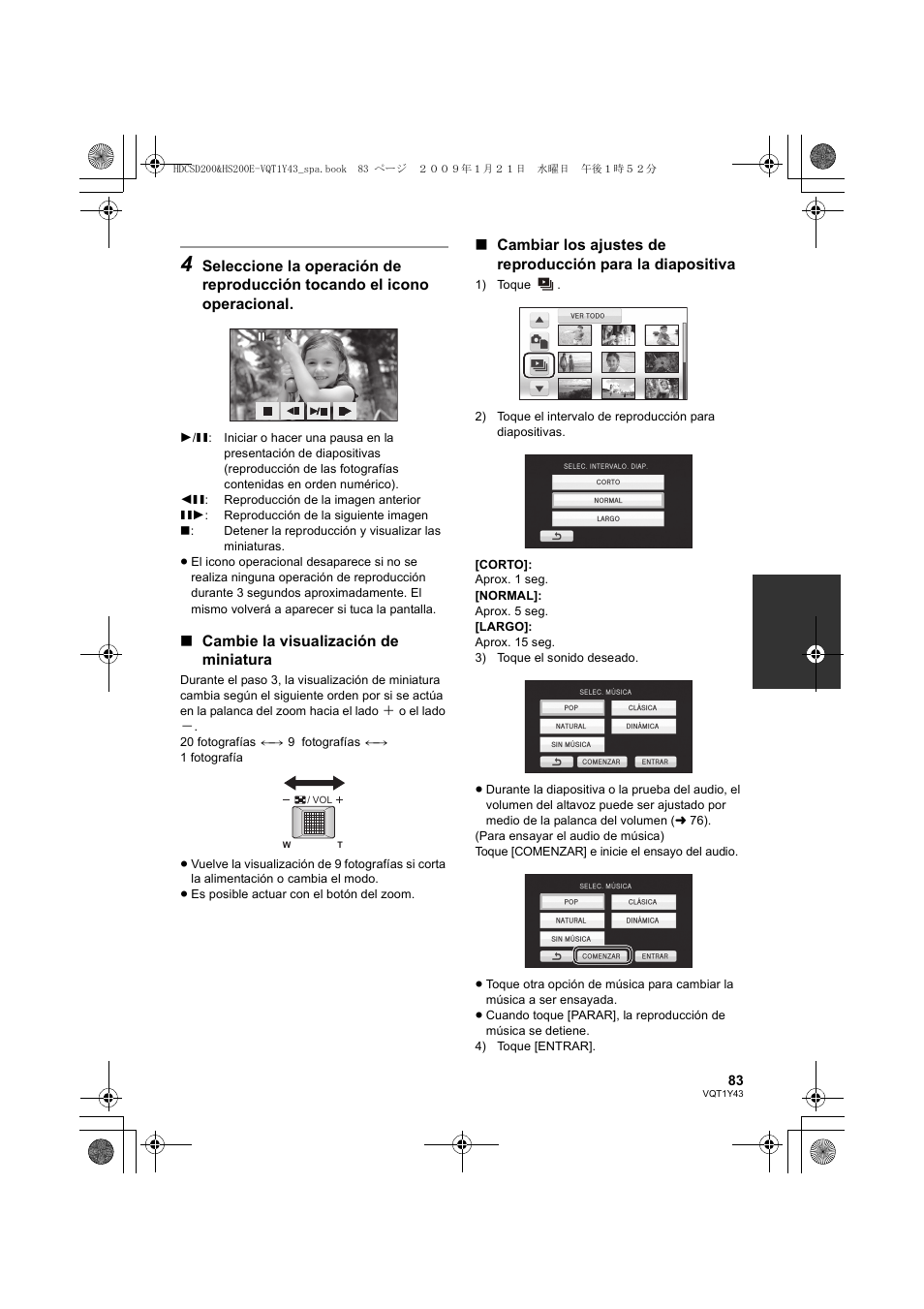 Cambie la visualización de miniatura | Panasonic HDCHS200 User Manual | Page 83 / 144