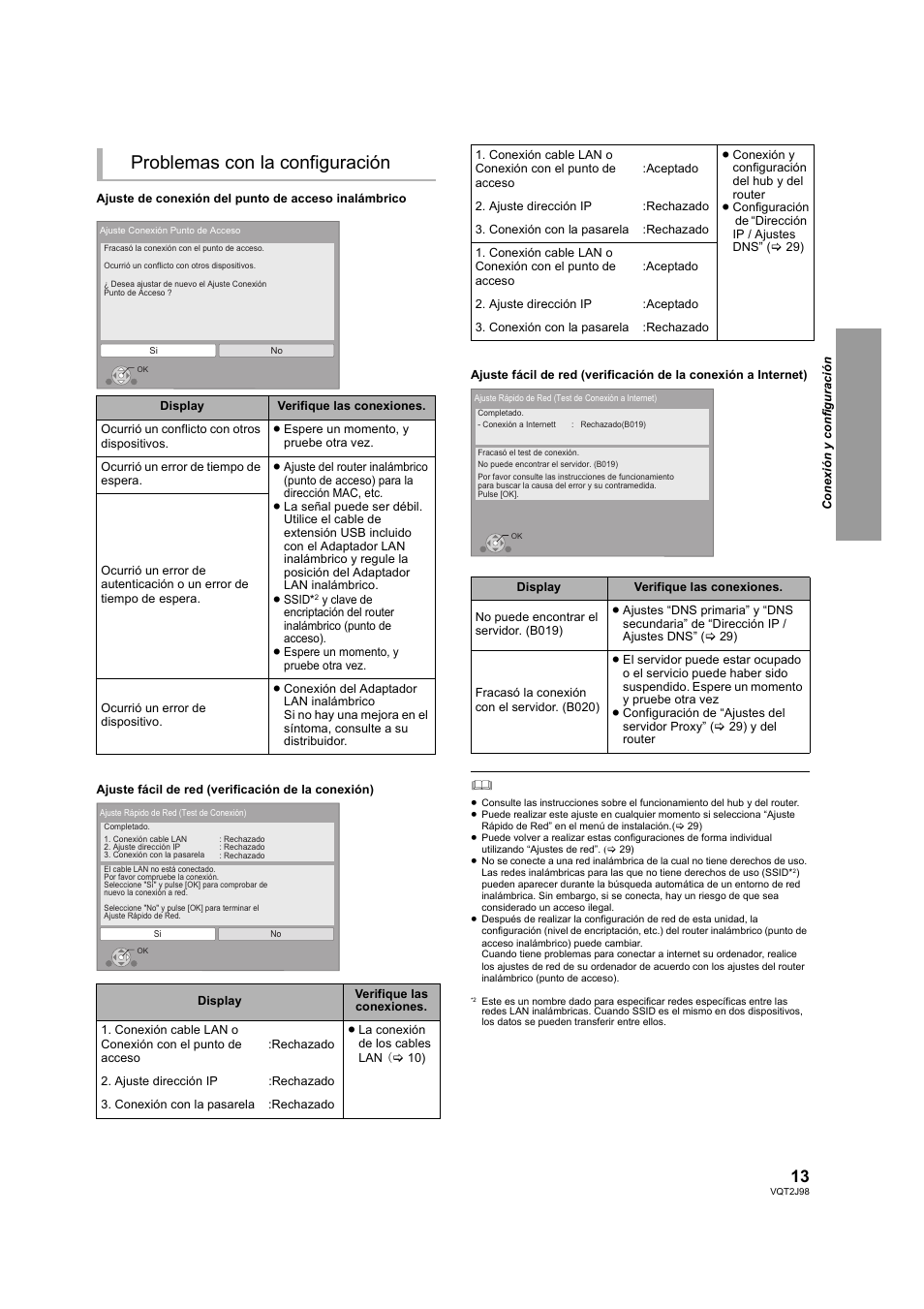 Problemas con la configuración | Panasonic DMPBD45EG User Manual | Page 13 / 40