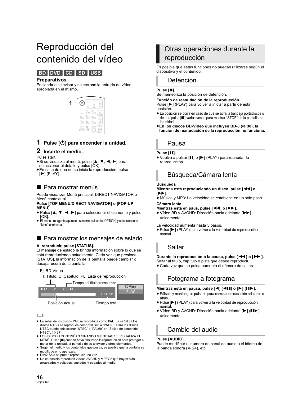Panasonic DMPBD45EG User Manual | Page 16 / 40
