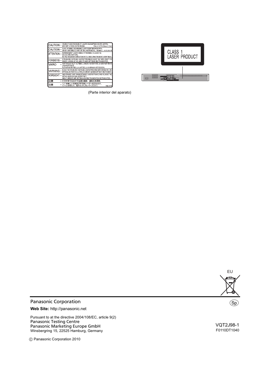 Panasonic DMPBD45EG User Manual | Page 40 / 40