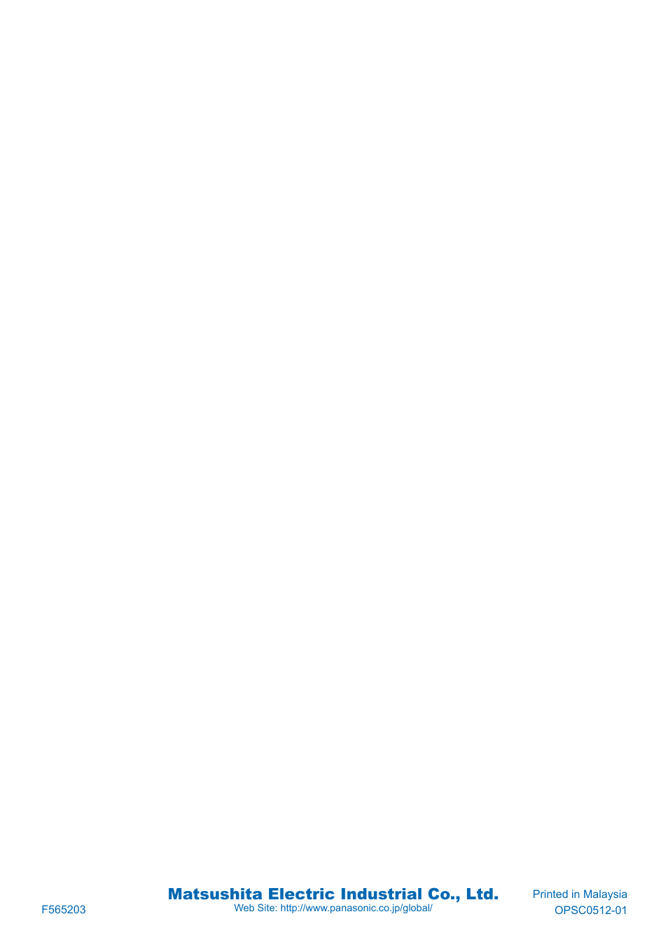 Matsushita electric industrial co., ltd | Panasonic CUE24EKE User Manual | Page 12 / 12