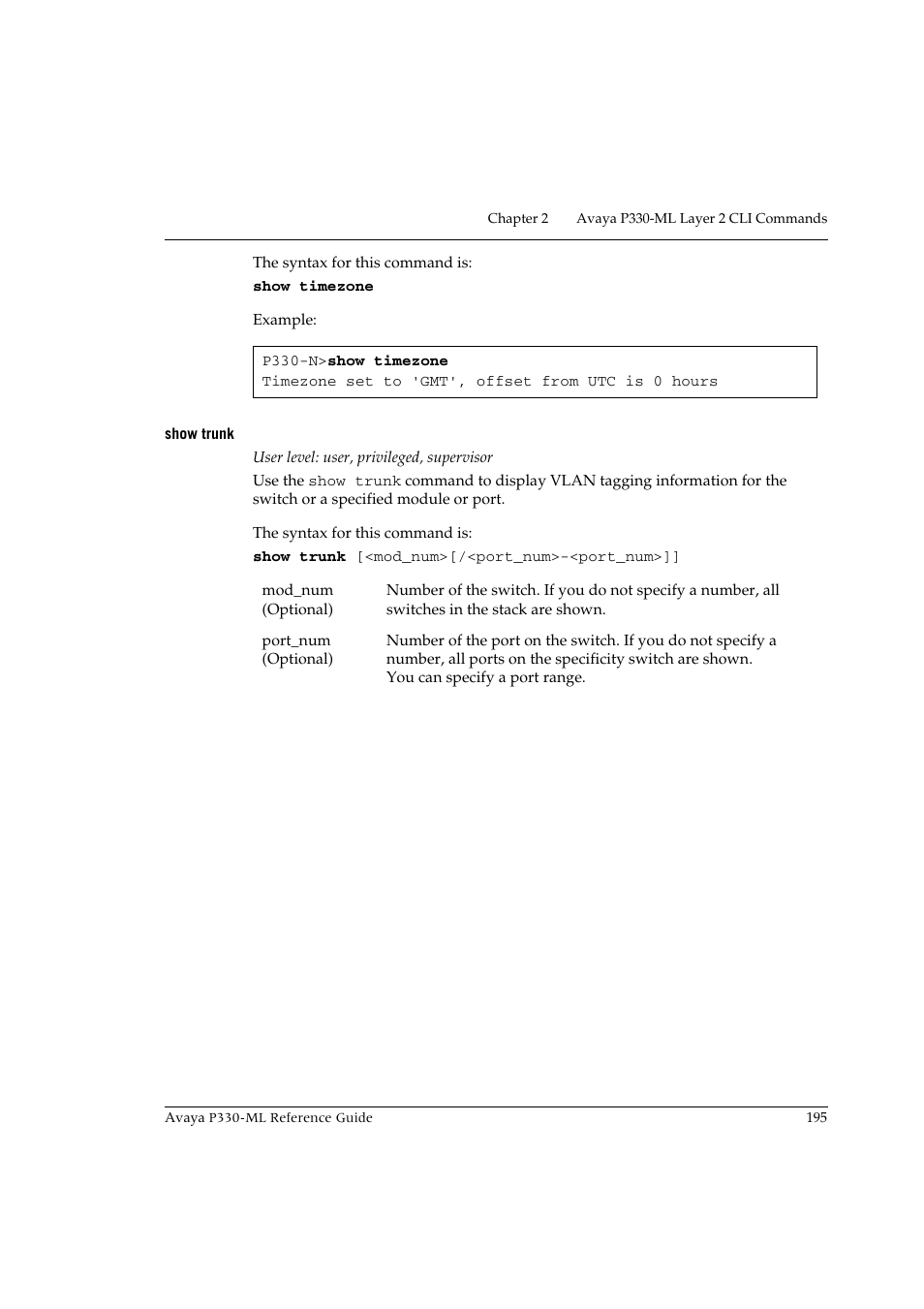 Show trunk | Avaya P330-ML-ML User Manual | Page 209 / 320