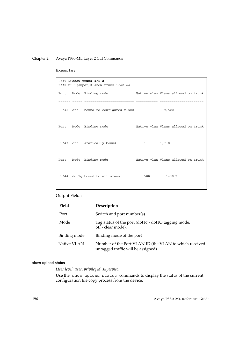 Show upload status | Avaya P330-ML-ML User Manual | Page 210 / 320