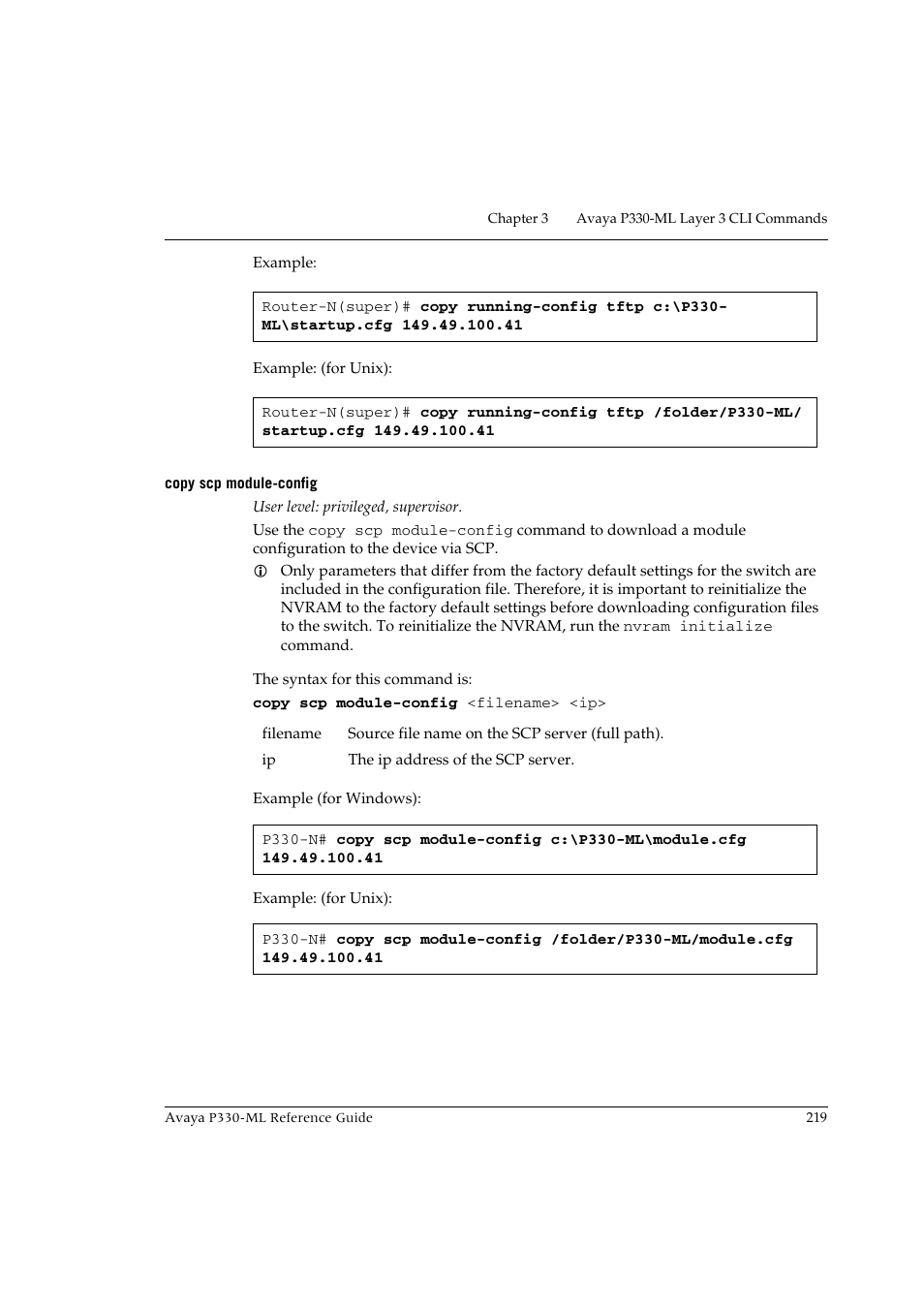 Copy scp module-config | Avaya P330-ML-ML User Manual | Page 235 / 320