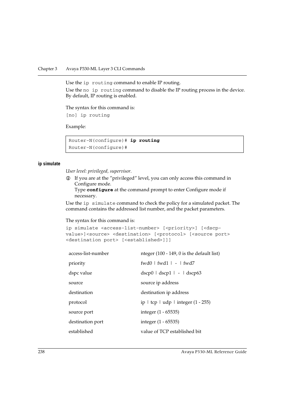 Ip simulate | Avaya P330-ML-ML User Manual | Page 254 / 320