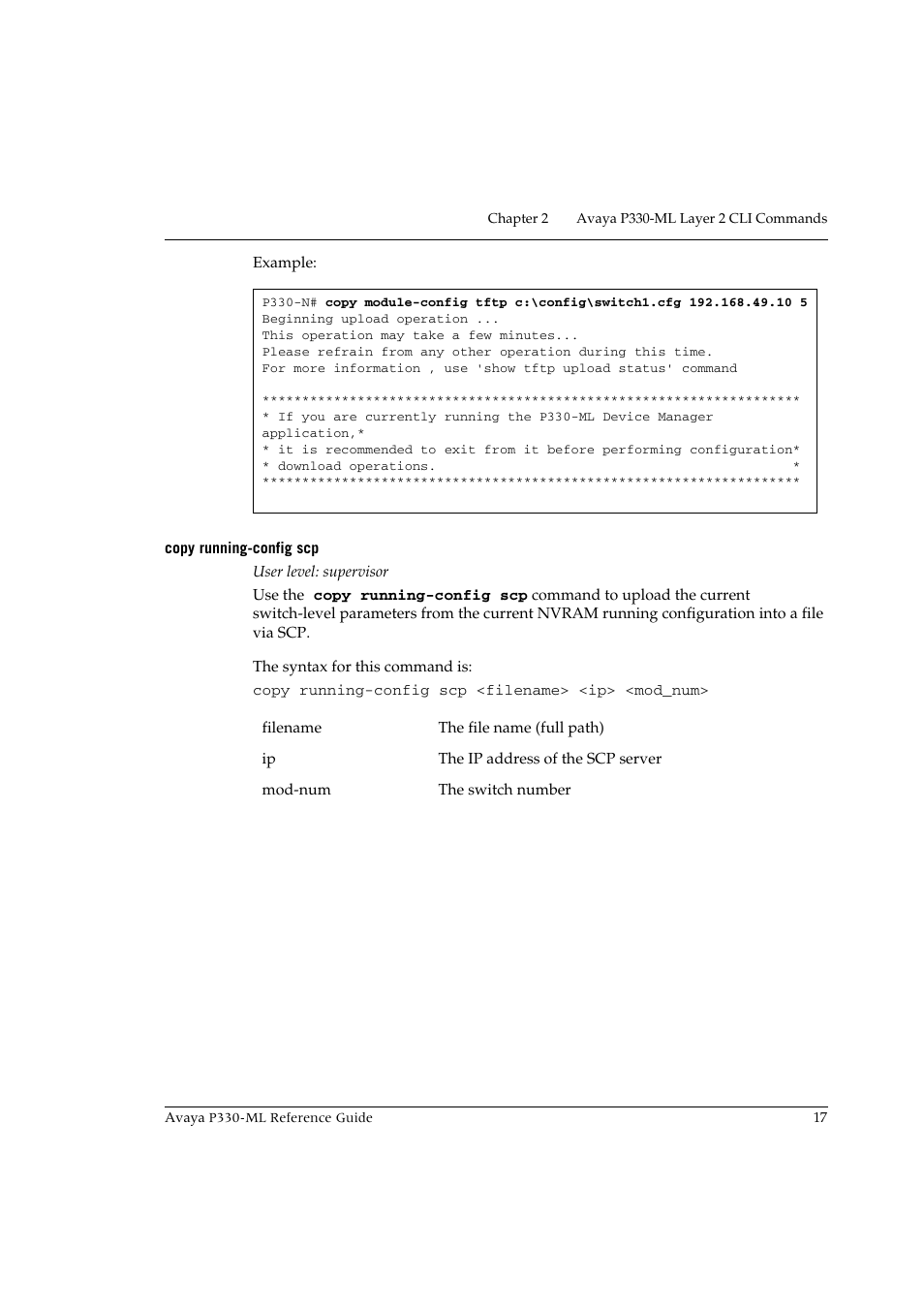 Copy running-config scp | Avaya P330-ML-ML User Manual | Page 31 / 320