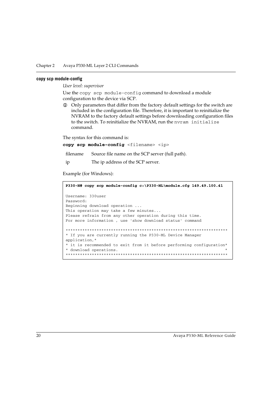 Copy scp module-config | Avaya P330-ML-ML User Manual | Page 34 / 320