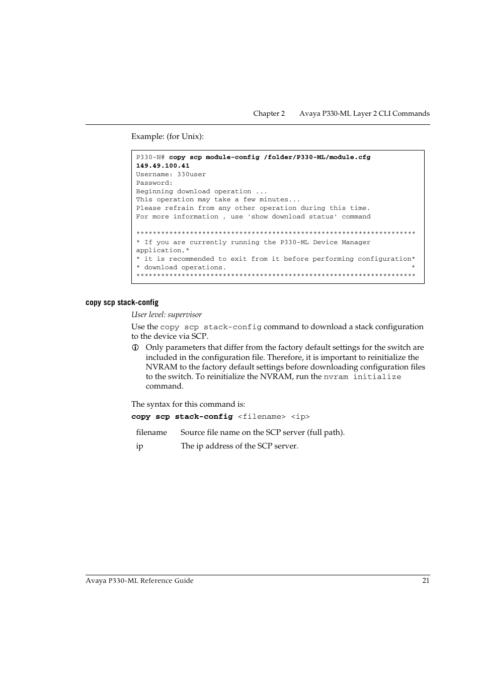 Copy scp stack-config | Avaya P330-ML-ML User Manual | Page 35 / 320