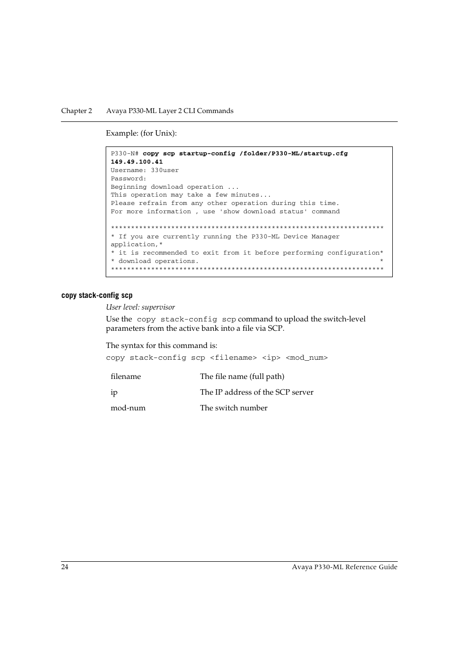 Copy stack-config scp | Avaya P330-ML-ML User Manual | Page 38 / 320