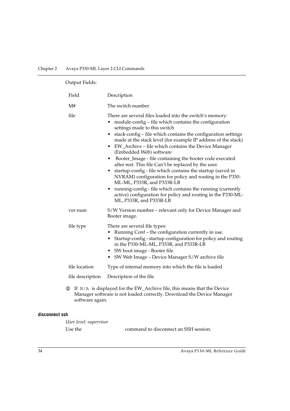 Disconnect ssh | Avaya P330-ML-ML User Manual | Page 48 / 320