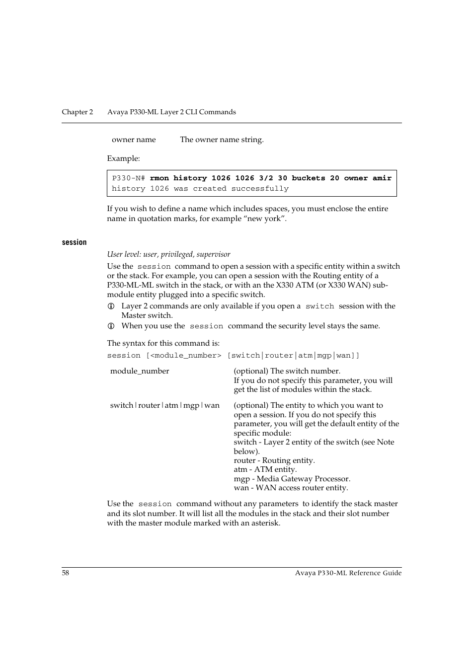 Session | Avaya P330-ML-ML User Manual | Page 72 / 320