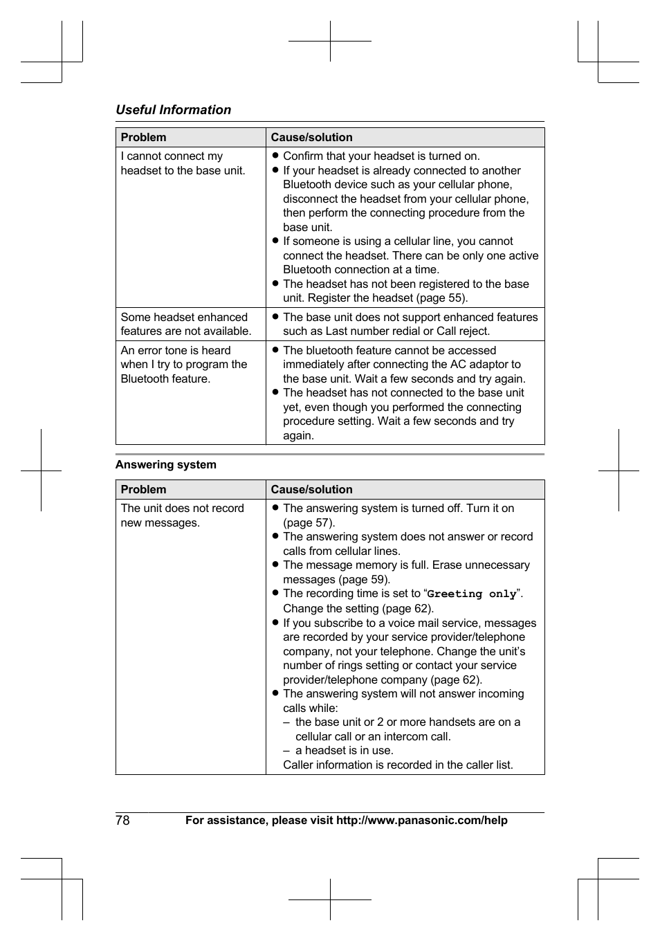 Panasonic KXTG7623 User Manual | Page 78 / 100