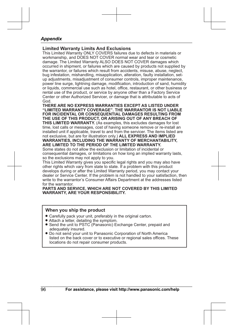 Panasonic KXTG7623 User Manual | Page 96 / 100