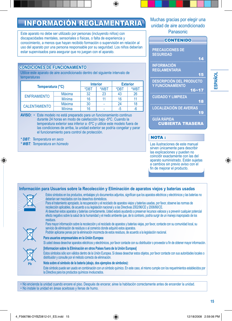 Panasonic CURE18JKX User Manual | Page 3 / 8