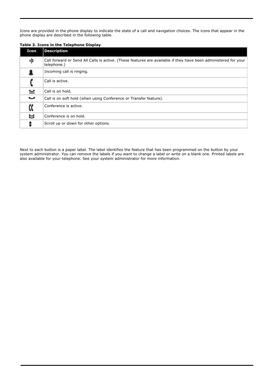 About icons, About paper labels, 3 about icons | 4 about paper labels | Avaya 1603 User Manual | Page 10 / 18