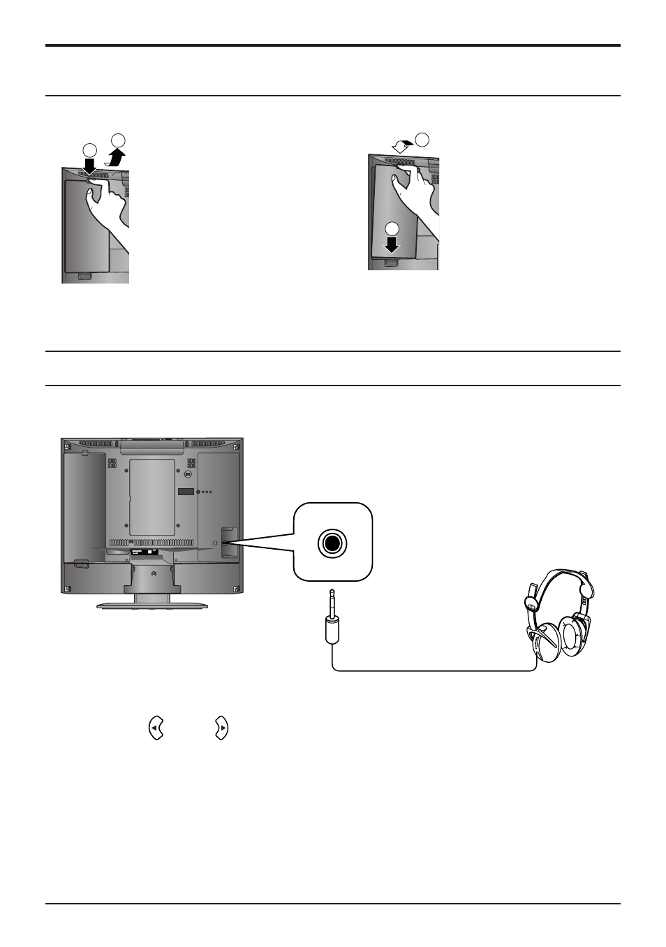 12 cable cover removal and fitting, Connecting headphones / earphones, Connections | Panasonic TC17LA1 User Manual | Page 12 / 40