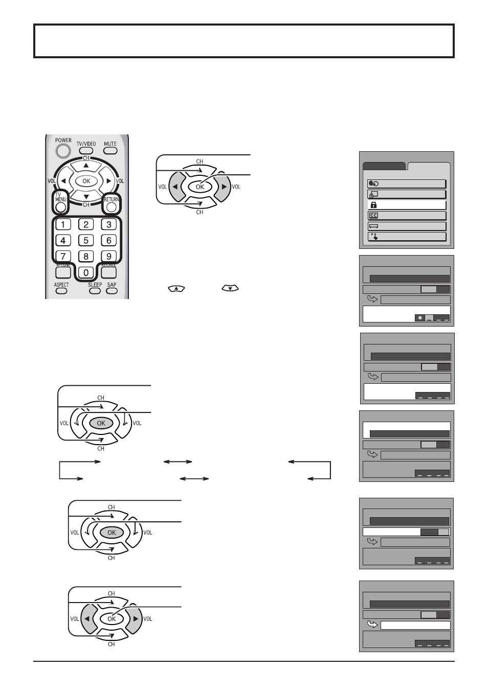 Lock feature | Panasonic TC17LA1 User Manual | Page 22 / 40