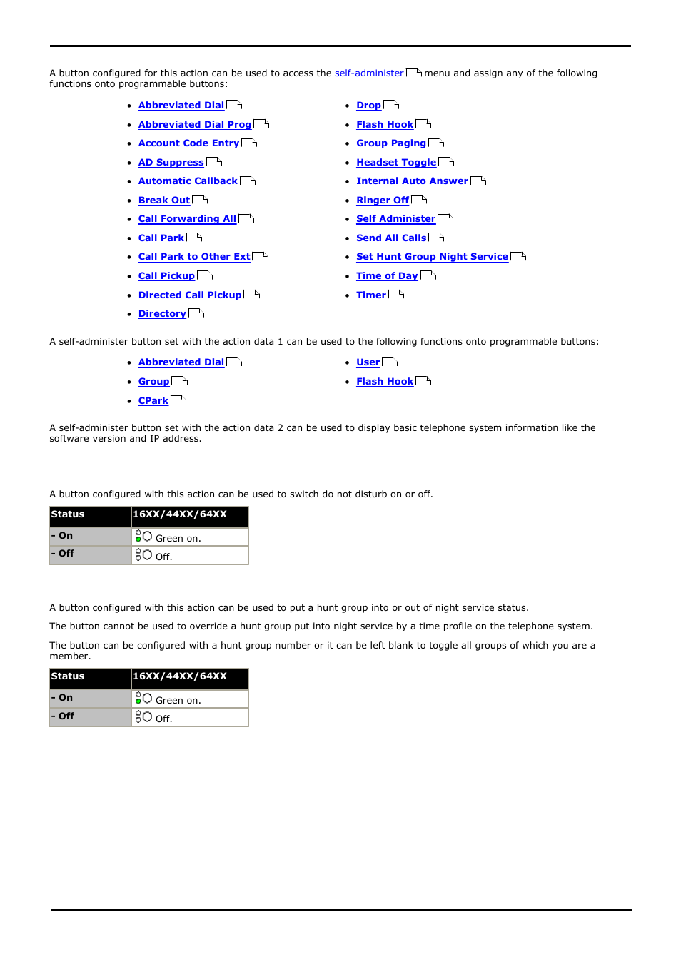 Self-administer, Send all calls, Set hunt group night service | 20 self-administer, 21 send all calls, 22 set hunt group night service, Self administer | Avaya 15-601040 User Manual | Page 121 / 188