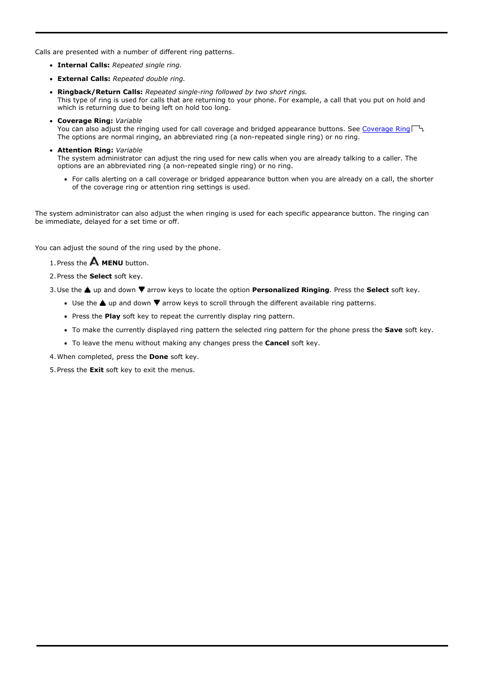 Ring sound, 5 ring sound | Avaya 15-601040 User Manual | Page 133 / 188