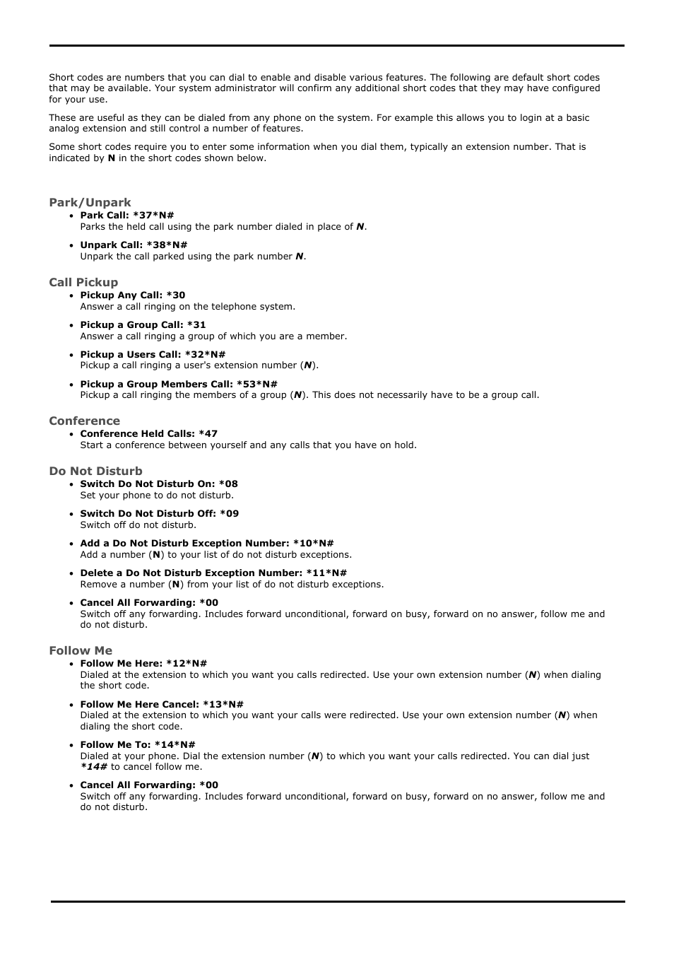 Short codes | Avaya 15-601040 User Manual | Page 152 / 188