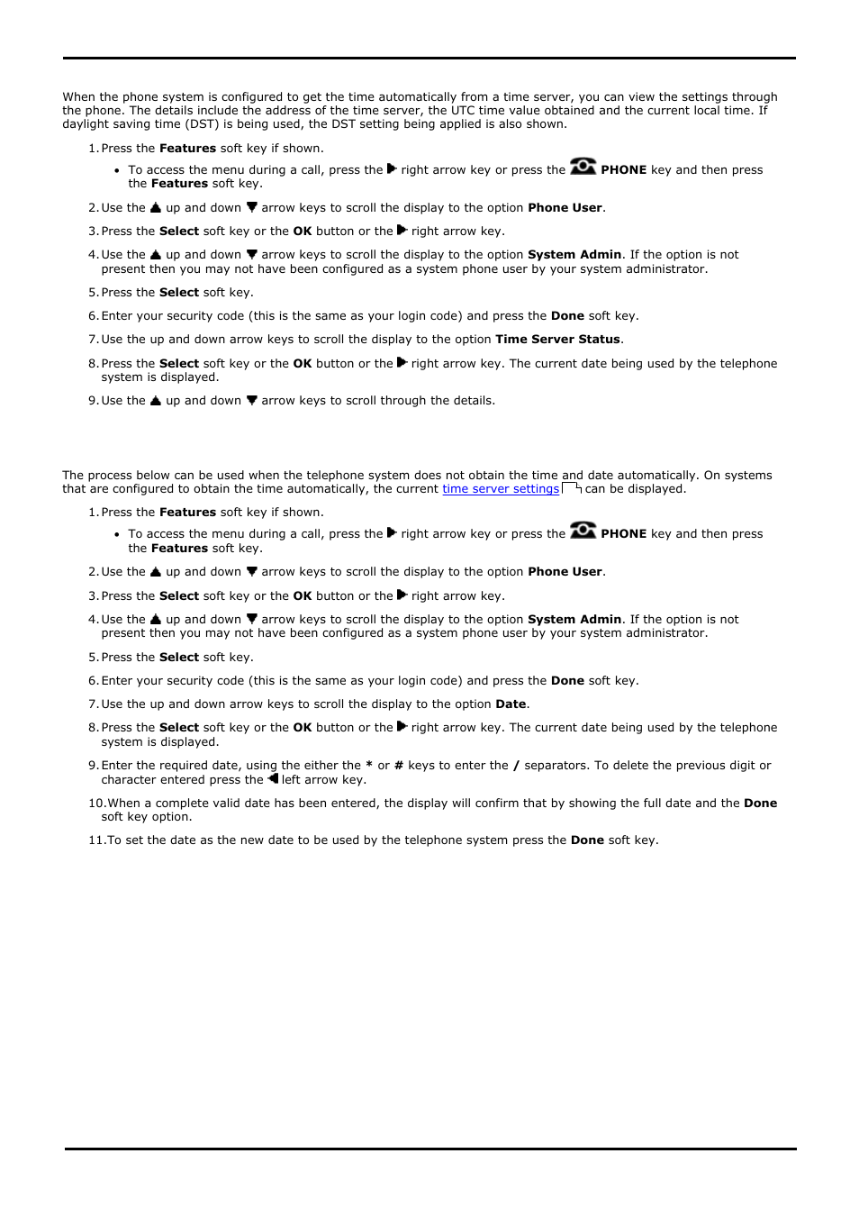 Checking the time settings, Setting the date, 2 checking the time settings | 3 setting the date, Administration menu where you can change the, Date, View and/or change the system | Avaya 15-601040 User Manual | Page 157 / 188
