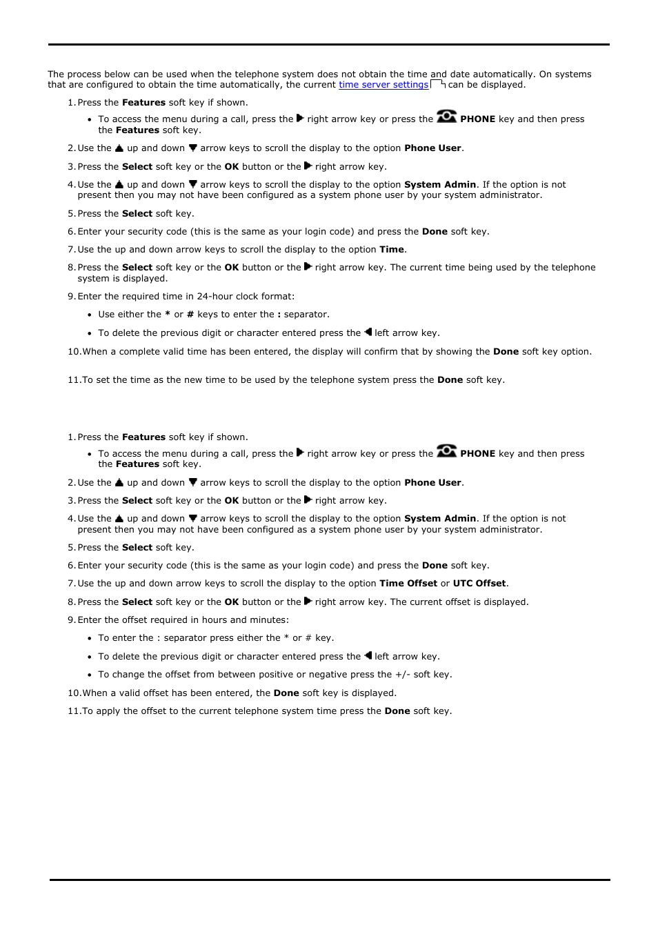 Setting the time, Setting the time offset, 4 setting the time | 5 setting the time offset, Time | Avaya 15-601040 User Manual | Page 158 / 188