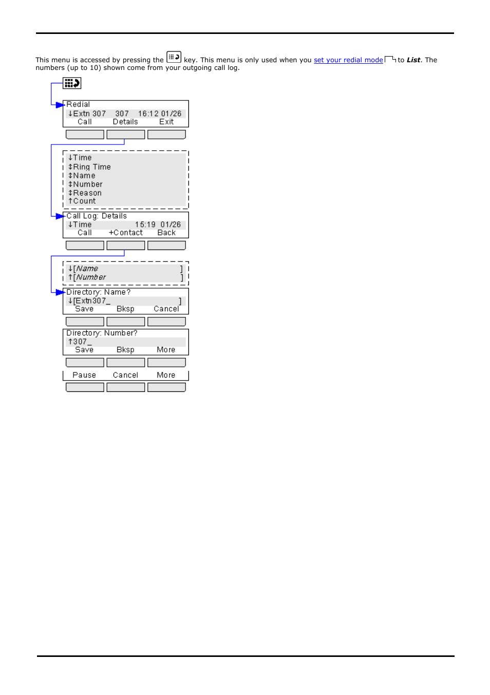 Redial menu, 8 redial menu | Avaya 15-601040 User Manual | Page 173 / 188