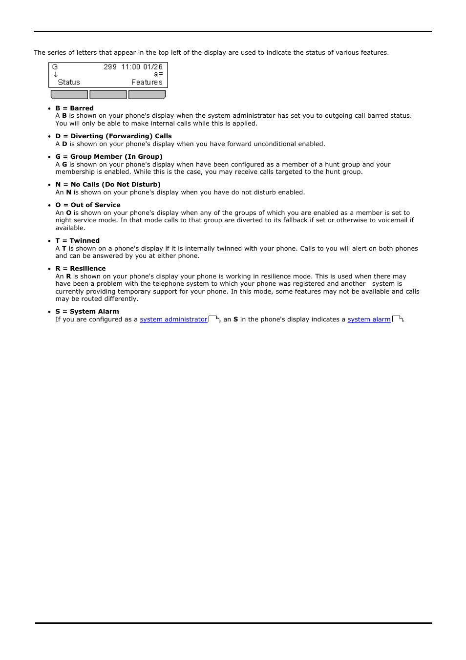 Phone status letters, 10 phone status letters, 4 dropping/muting parties | Avaya 15-601040 User Manual | Page 18 / 188