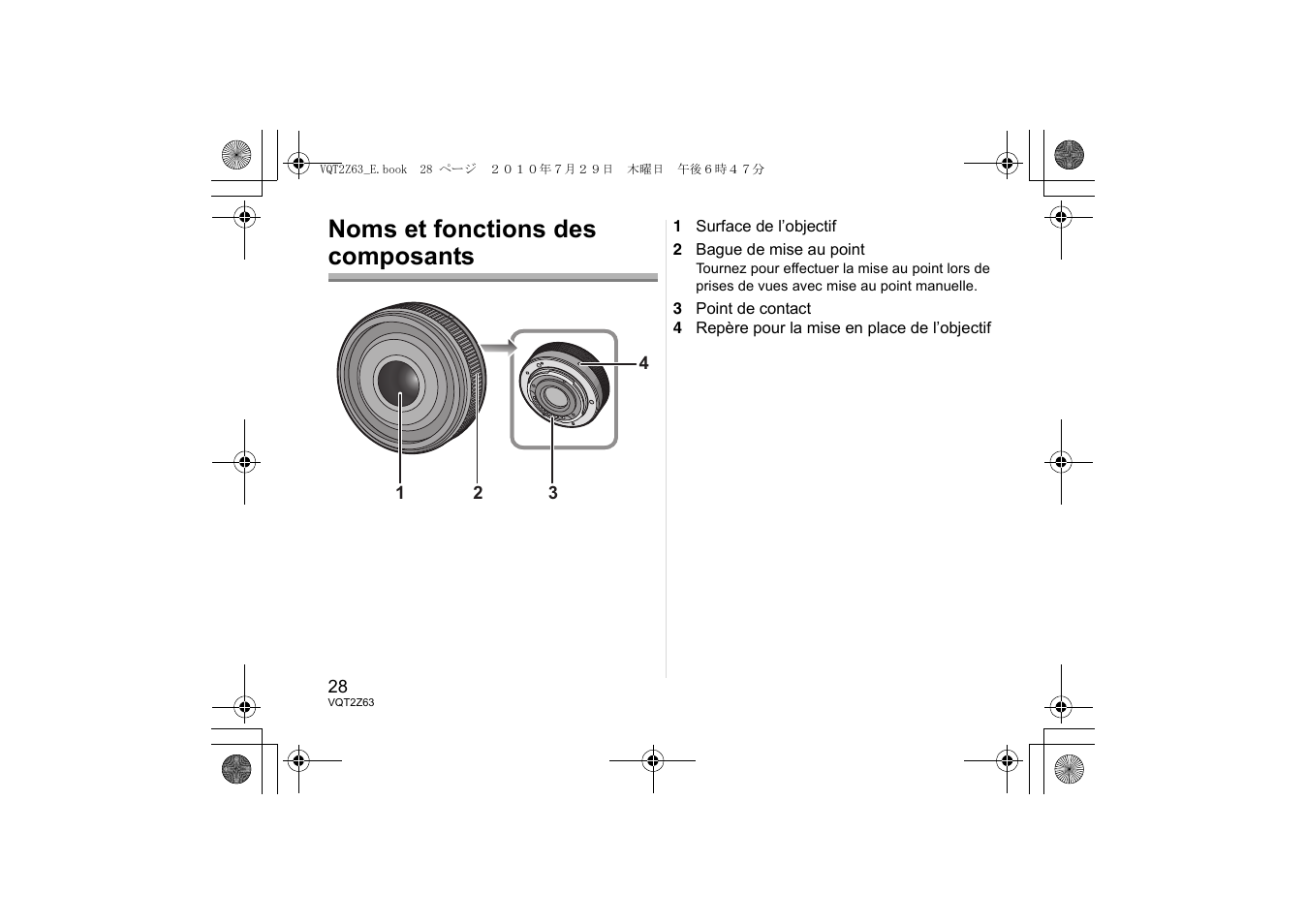 Noms et fonctions des composants | Panasonic HH014E User Manual | Page 28 / 72