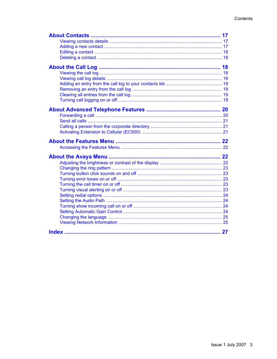 Avaya ONE-X 1608 User Manual | Page 3 / 28