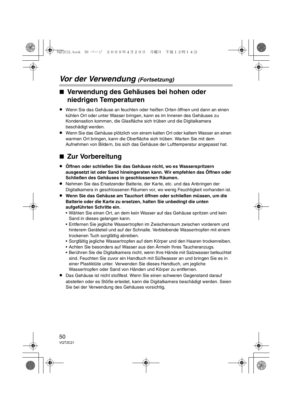 Vor der verwendung, Zur vorbereitung | Panasonic DMWMCTZ7 User Manual | Page 50 / 184