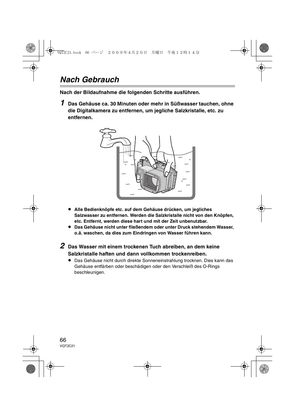 Nach gebrauch | Panasonic DMWMCTZ7 User Manual | Page 66 / 184