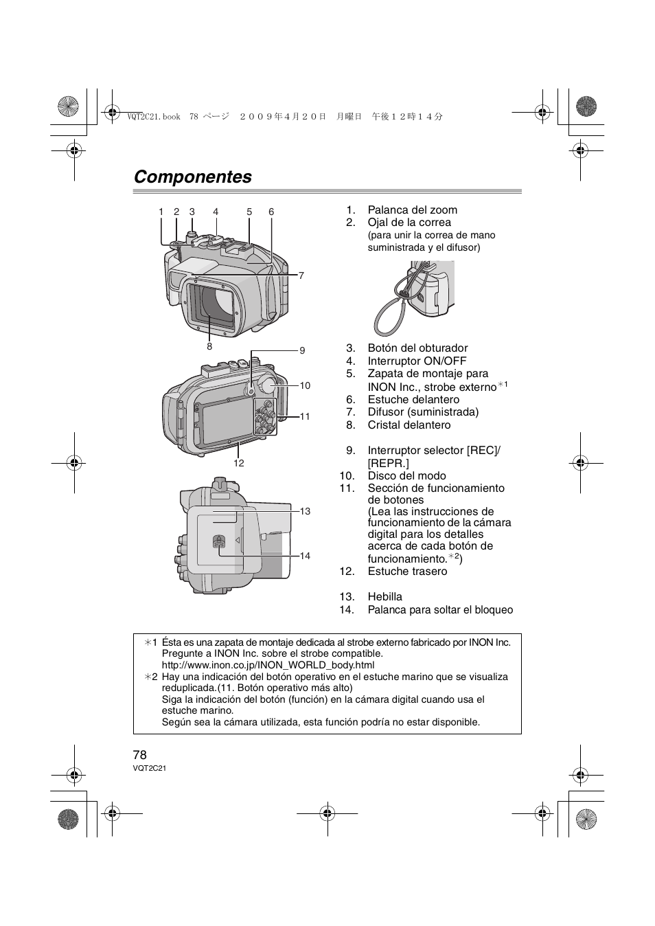 Componentes | Panasonic DMWMCTZ7 User Manual | Page 78 / 184
