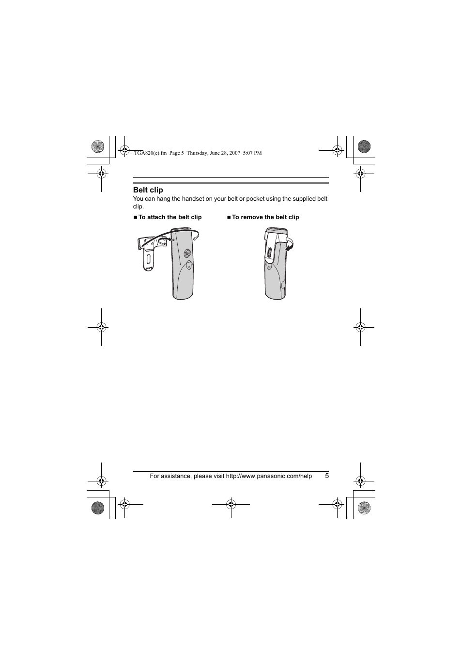 Panasonic KXTGA820 User Manual | Page 5 / 16