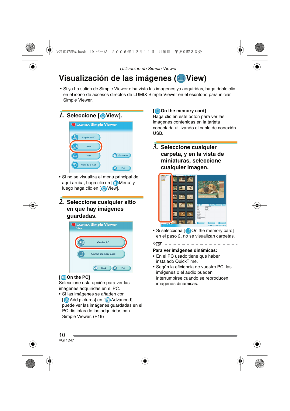 Visualización de las imágenes ( view) | Panasonic DMCFX30 User Manual | Page 10 / 120