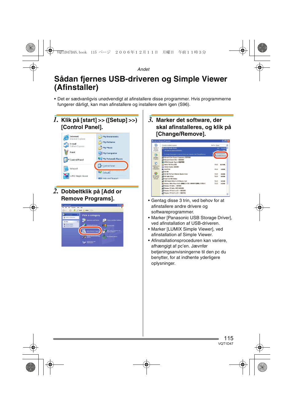 Panasonic DMCFX30 User Manual | Page 115 / 120