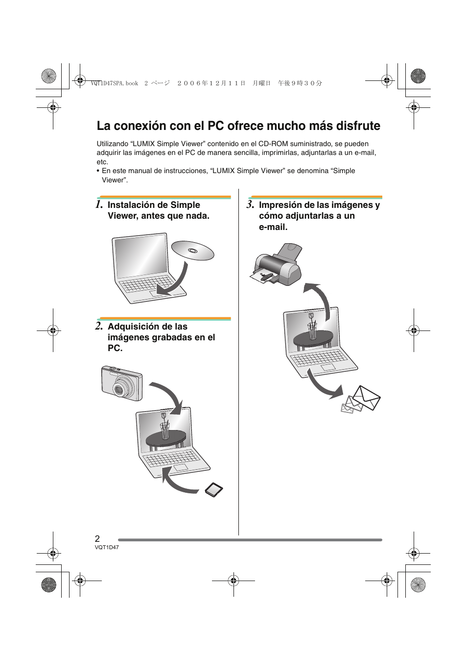 La conexión con el pc ofrece mucho más disfrute | Panasonic DMCFX30 User Manual | Page 2 / 120