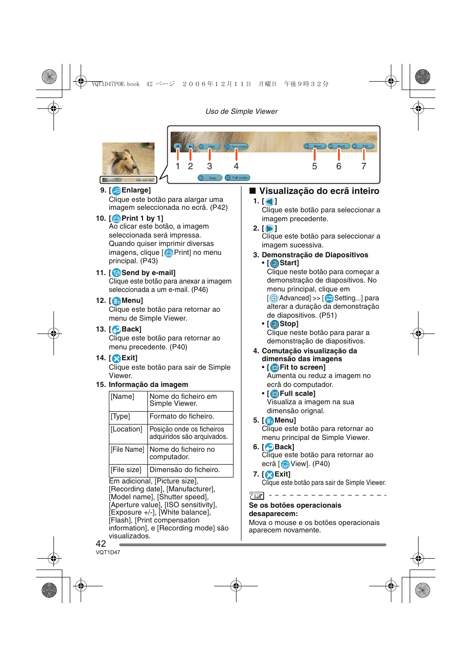 Visualização do ecrã inteiro | Panasonic DMCFX30 User Manual | Page 42 / 120
