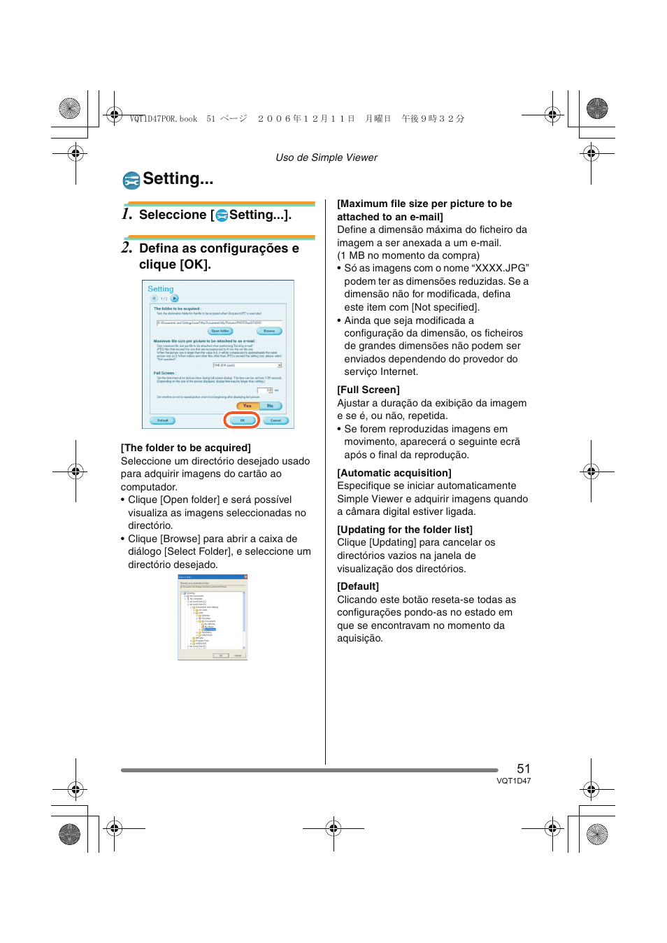 Setting | Panasonic DMCFX30 User Manual | Page 51 / 120