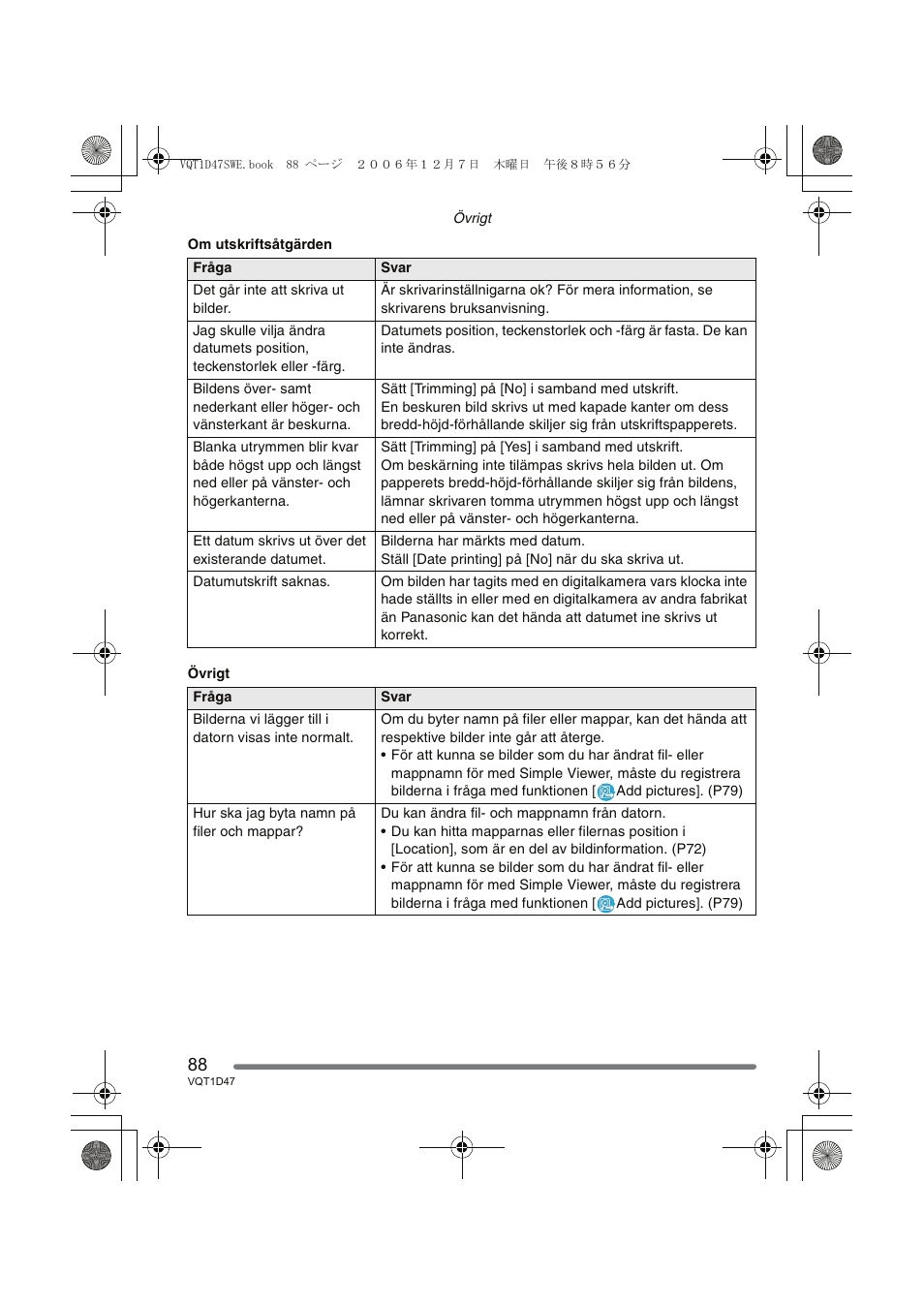 Panasonic DMCFX30 User Manual | Page 88 / 120