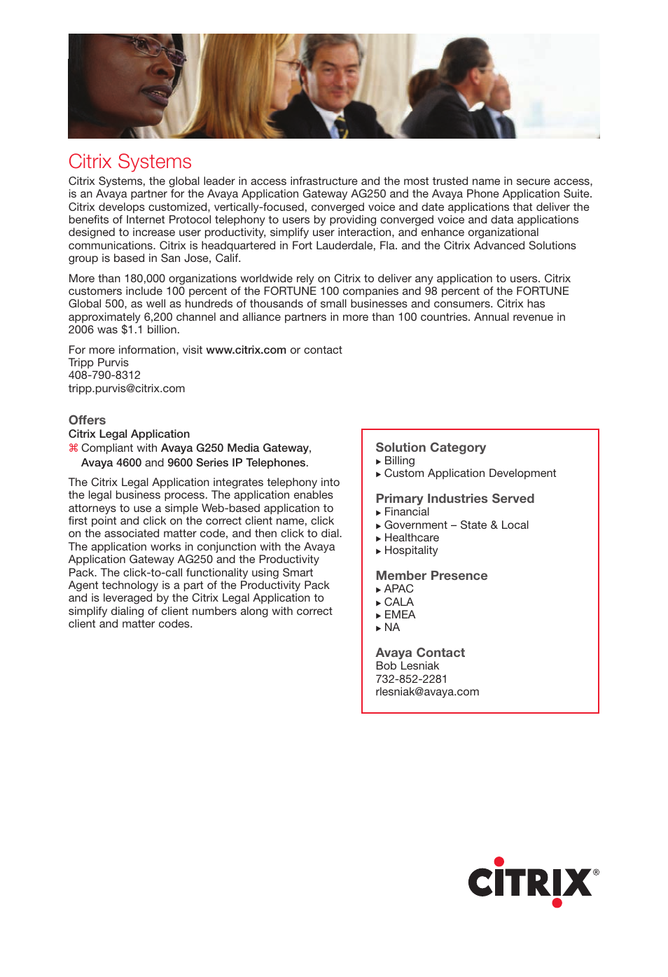 Citrixsystems, Citrix systems | Avaya Innovations 2 User Manual | Page 10 / 51