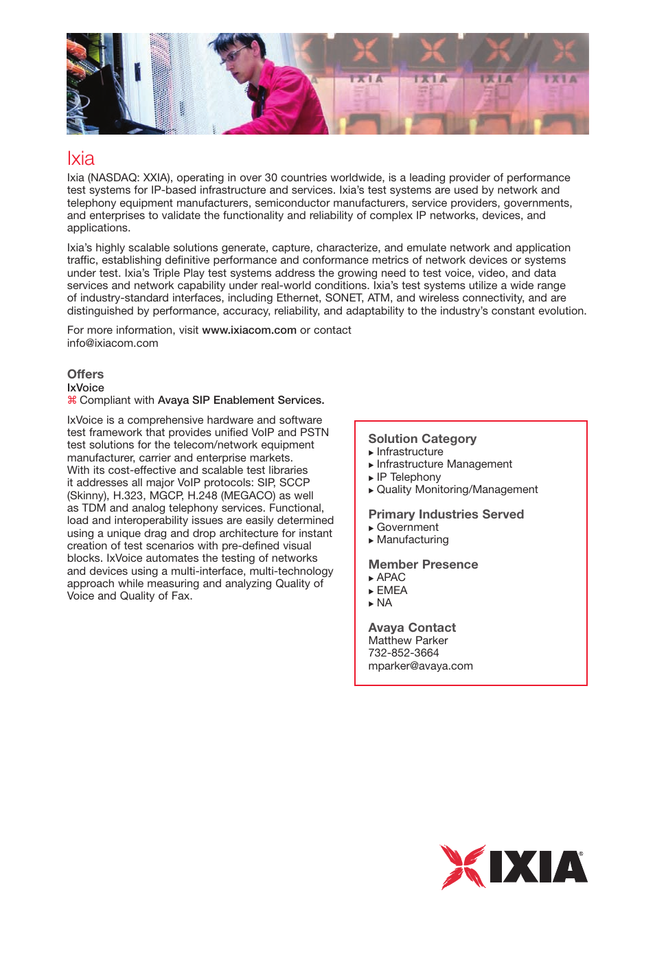 Ixia | Avaya Innovations 2 User Manual | Page 24 / 51