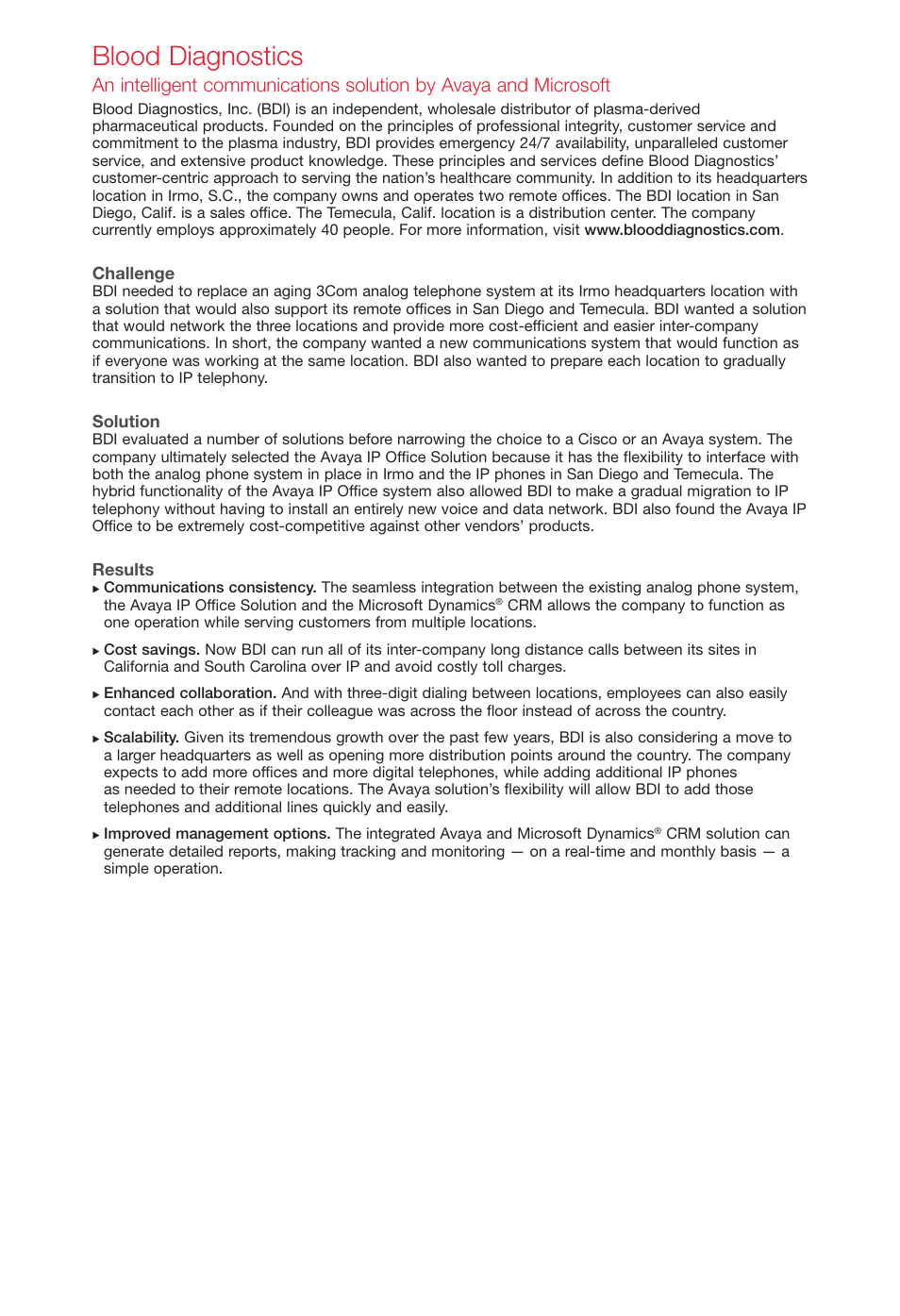 Blood diagnostics | Avaya Innovations 2 User Manual | Page 34 / 51