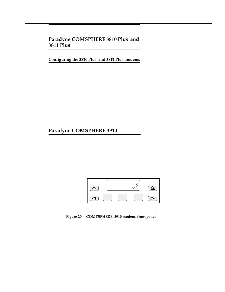 Paradyne comsphere 3810 plus and 3811 plus, Configuring the 3810 plus and 3811 plus modems, Paradyne comsphere3910 | Paradyne comsphere 3910, F1 f2 f3 | Avaya 555-233-116 User Manual | Page 101 / 246