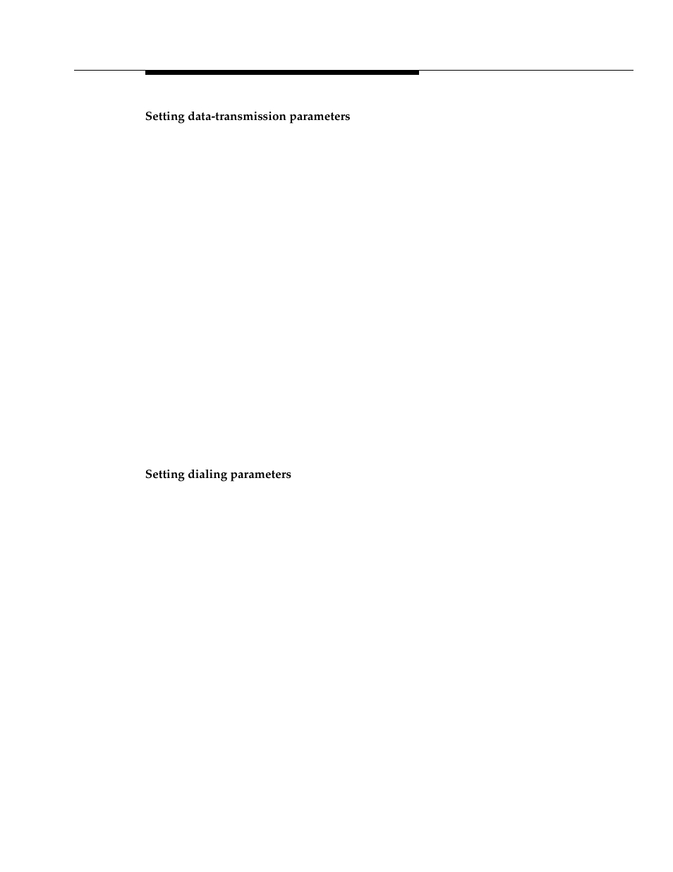 Setting data-transmission parameters, Setting dialing parameters | Avaya 555-233-116 User Manual | Page 111 / 246