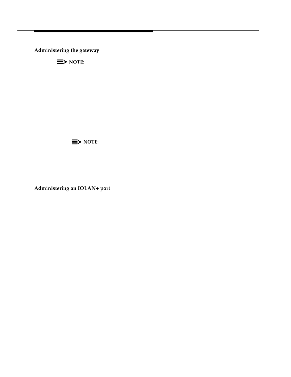 Administering the gateway, Administering an iolan+ port | Avaya 555-233-116 User Manual | Page 128 / 246