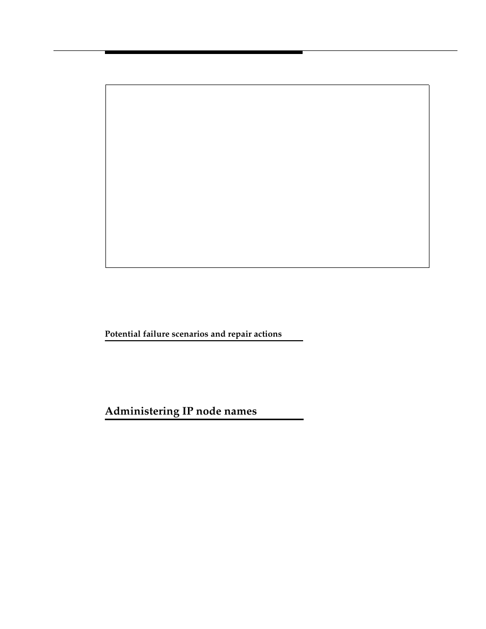 Potential failure scenarios and repair actions, Administering ip node names | Avaya 555-233-116 User Manual | Page 131 / 246