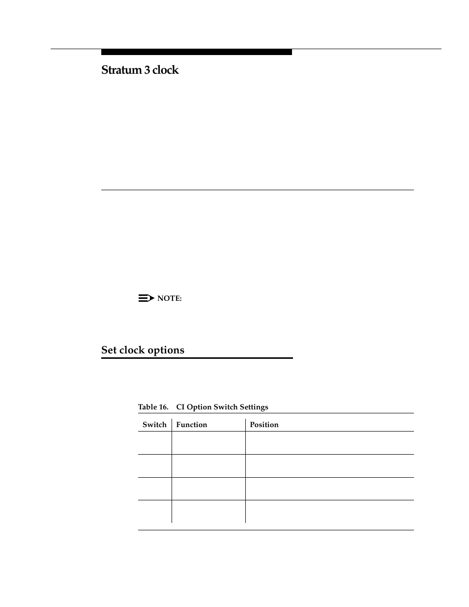 11 stratum 3 clock, Set clock options, Stratum 3 clock | Chapter 11 | Avaya 555-233-116 User Manual | Page 163 / 246