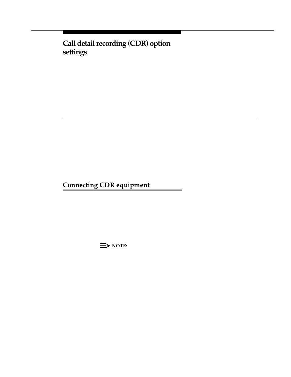13 call detail recording (cdr) option settings, Connecting cdr equipment, Call detail recording (cdr) option settings | Chapter 13 | Avaya 555-233-116 User Manual | Page 173 / 246