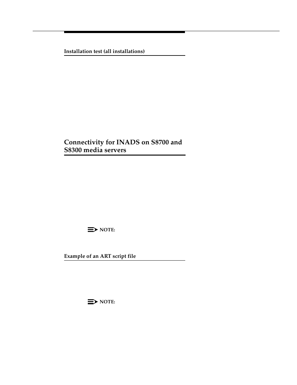 Installation test (all installations), Example of an art script file | Avaya 555-233-116 User Manual | Page 187 / 246